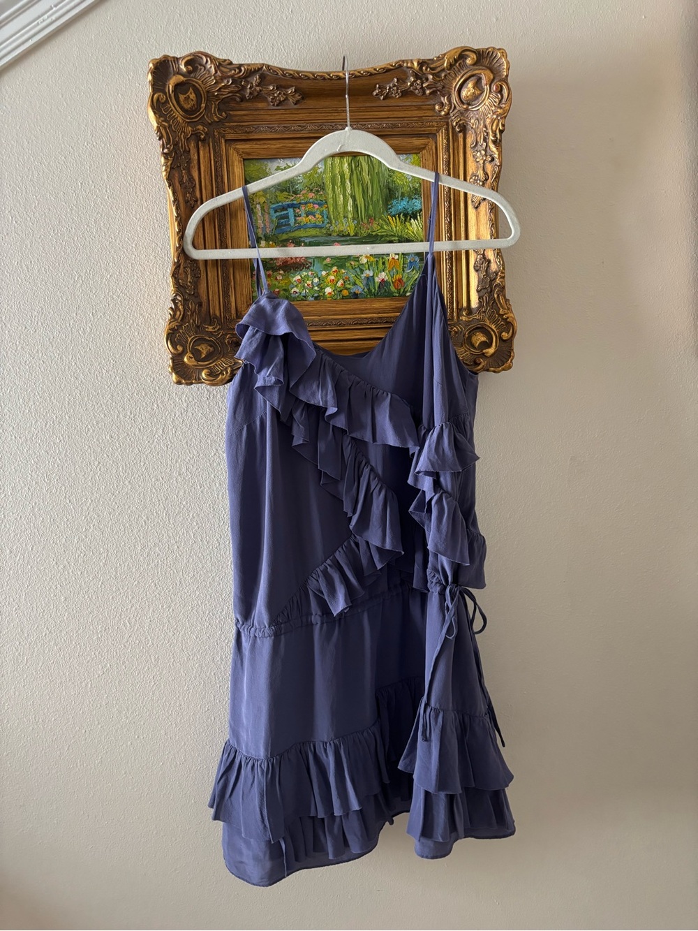 Banana Republic Periwinkle Purple Blue Ruffled Mini Dress